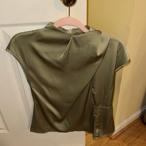 SHEIN Olive Satin Blouse